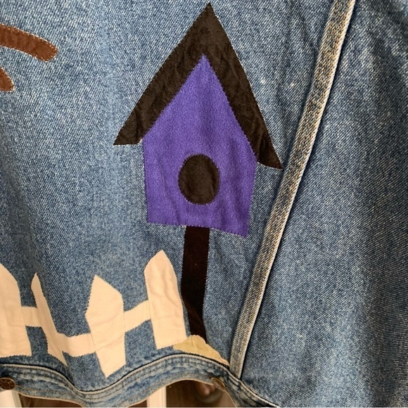 Vintage Blue Jean Denim Jacket Cabin Creek Quilts Malden West Virginia Women’s L - Picture 4 of 8